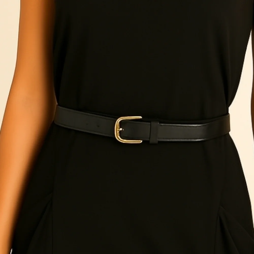 Vintage 1970s Pierre Cardin MOD BREV Retro  Belt Brass Gold Tone Buckl